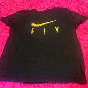 Nike Black Short Sleeve Tee with Yellow Gradient Swoosh